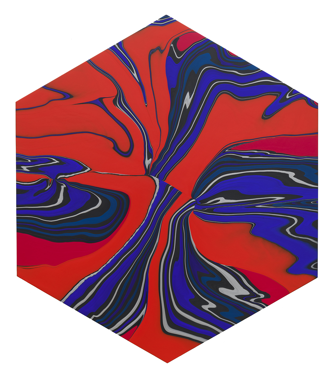 Geodynamics 1214, Acrylic on canvas over wood, 2020